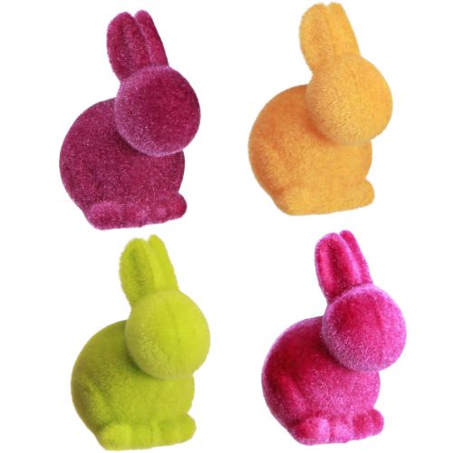 položky Mini zajačiky Farebné veľkonočné zajačiky Flocked Assorted V6cm 12 ks