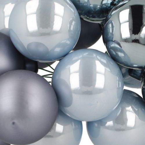 položky Mini vianočné sklenené gule modré matné metalické 40mm 32 ks