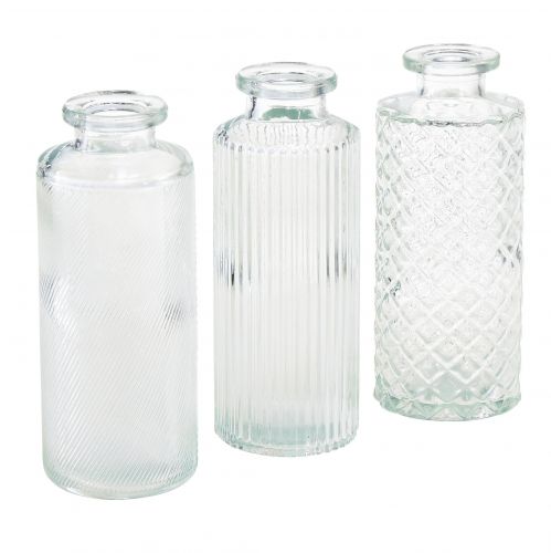 Floristik24 Mini vázičky sklenené dekoratívne fľašové vázy Ø5cm V13cm 3ks