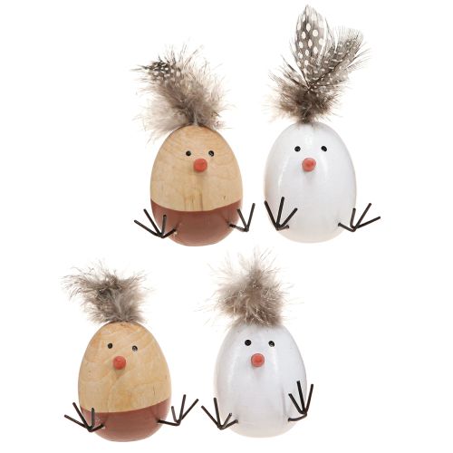 Easter Chick Chick Easter Egg Perie White Natural H9cm 4 ks