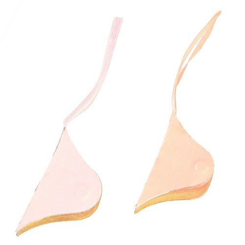 položky Papierové vianočné ozdoby, vintage ružová marhuľa, Ø8 cm, sada 4 kusov