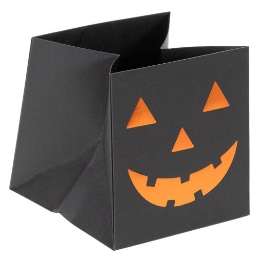 položky Papierové vrecko na kvetináč s tekvicovou tvárou Halloween dekorácia 10 cm 6 ks