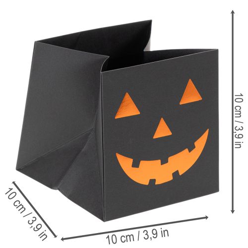 položky Papierové vrecko na kvetináč s tekvicovou tvárou Halloween dekorácia 10 cm 6 ks