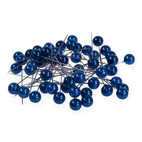 Špendlíky s perlovou hlavou modré Ø10mm 60mm