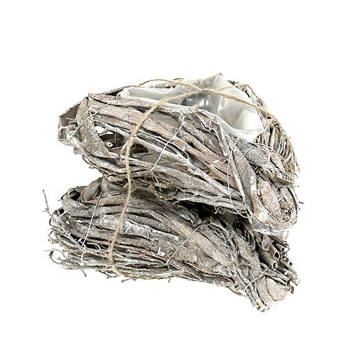 Floristik24 Rastlinné srdiečko z vetvičiek 29cm x 20cm bielené 2ks