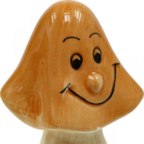 položky Dekoračné huby keramická hnedá jesenná dekorácia figúrky Ø6cm V10,5cm 3 kusy