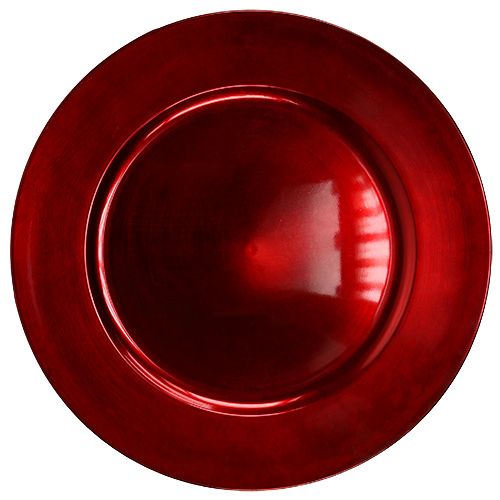 Plastový tanier Ø33cm červený s glazúrovaným efektom