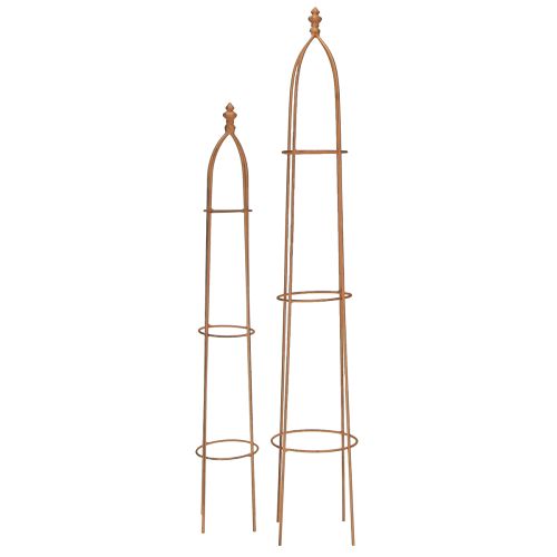 Floristik24 Trellis Metal Rust Look Obelisk 69/86 cm Súprava 2 kusov