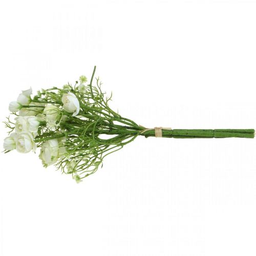 Floristik24 Ranunculus Kytica Umelé kvety Hodvábne kvety Biele L37cm