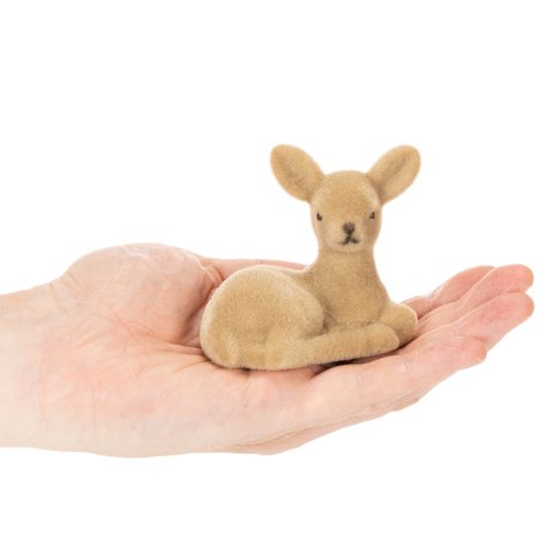 položky Dekoratívna figúrka ležiacej srnky na dekoráciu stola, 8 cm, 6 kusov