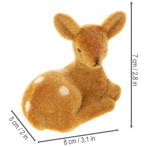 položky Dekoratívna figúrka ležiacej srnky na dekoráciu stola, 8 cm, 6 kusov