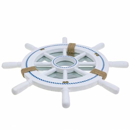 Floristik24 Ozdobné zrkadlo na volant biele Ø40cm