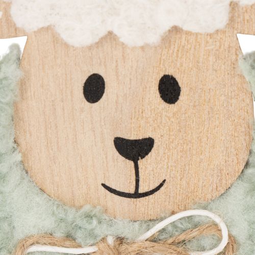 položky Drevená dekorácia ovečky, roztomilá dekoračná figúrka na jar a Veľkú noc, dekorácia na stôl, 11 cm, 6 kusov