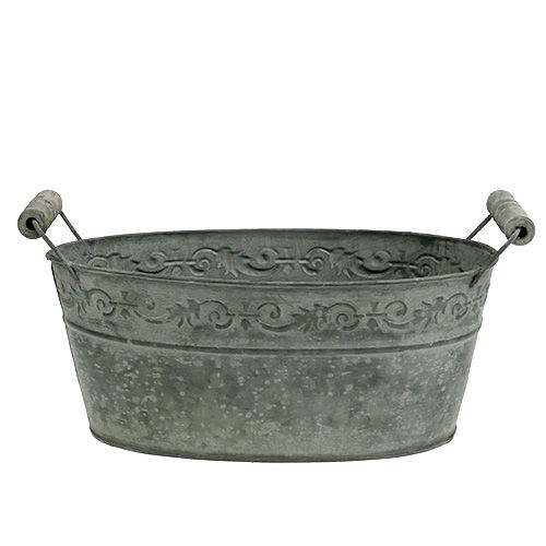 Floristik24 Miska zinková oválna 25cm x 13,5cm V10,5cm