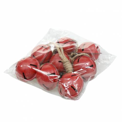 Floristik24 Zvončeky s hviezdou na stuhe na zavesenie Červená L30cm 2ks