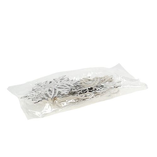 Floristik24 Kovová snehová vločka biela 10,5-11cm 4ks