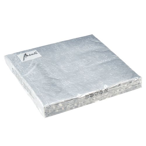 položky Obrúsky Farba Strieborná Embossovaná Ornament 33x33cm 15ks