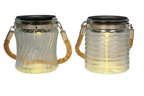 Floristik24 Solárne svetlo solárne sklenené závesné svietidlo balkónové Ø7,5cm V9cm 4ks