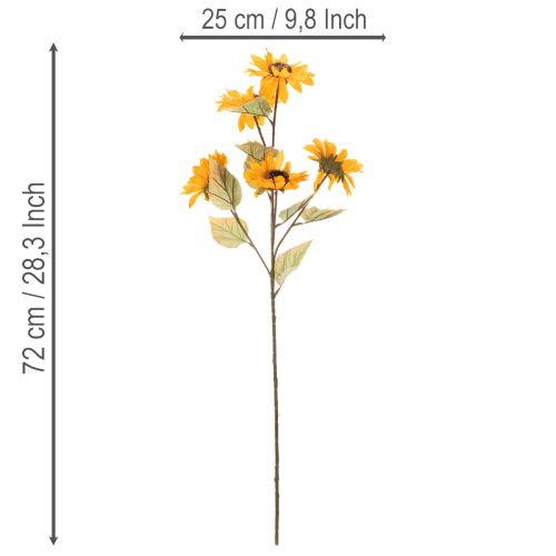 Článok Umelý kvet slnečnice, realistická dekorácia, 72 cm, 2 kusy