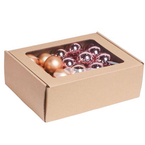 položky Zrkadlové bobule sklenené gule drôtené marhuľové ružové Ø40mm 32 ks