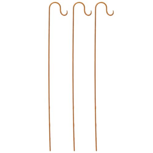 Floristik24 Tyč s háčikom Hrdza Dekorácia Záhradná kovová dekorácia V80cm 3ks