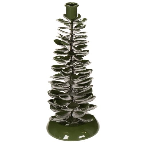 Článok Svietnik vianočný stromček zelená kovová dekorácia 28cm