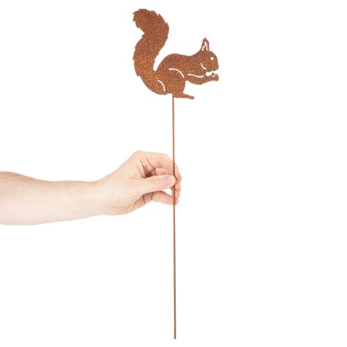 položky Záhradný kolík s veveričkovou hrdzou, dekoratívny kolík na kvetinový záhon a kvetináč 52 cm, 2 ks