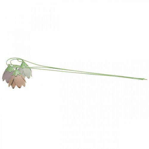 Floristik24 Záhradné kolíky kovové ozdobné kvety ružová fialová biela L58cm 3ks