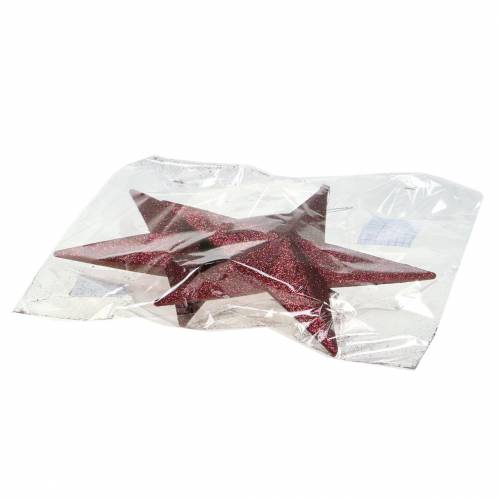 položky Deco vešiak trblietka hviezda bordová 21cm 2ks