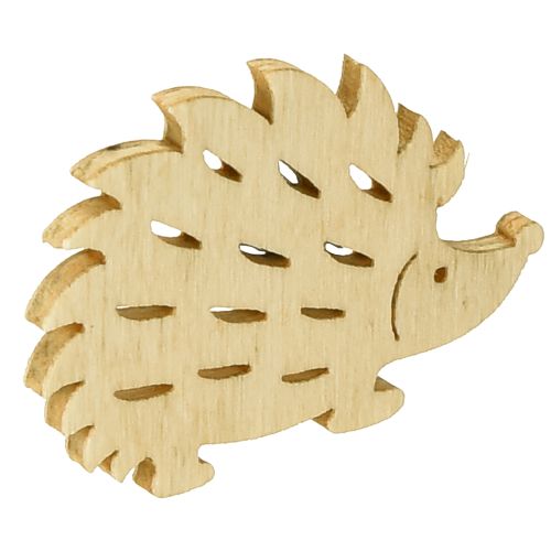 položky Bodová dekorácia drevená dekorácia ježko zelená hnedá biela 4x3cm 72 ks
