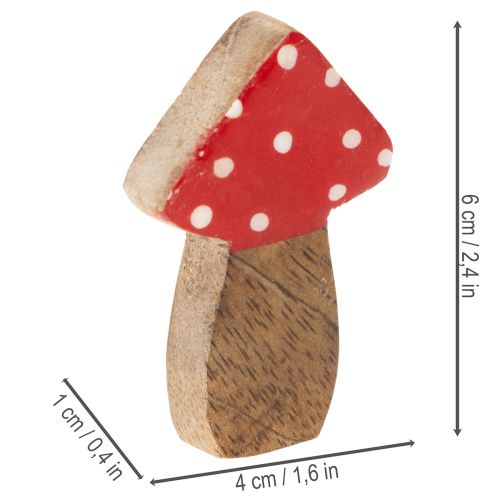 Článok Drevené dekorácie v tvare húb na stôl a darčeky, 6 cm, 8 kusov