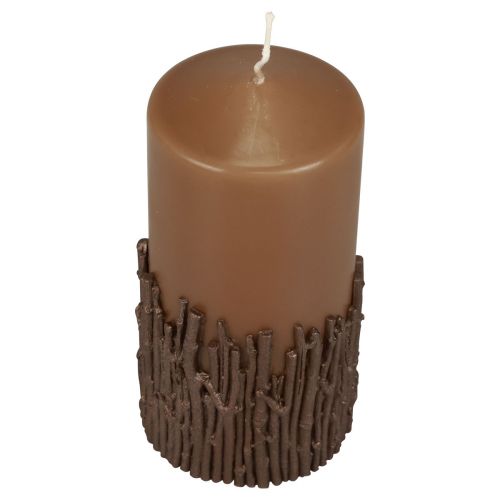 položky Stĺpová sviečka konáre dekor sviečka hnedá karamelová 150/70mm 1 kus