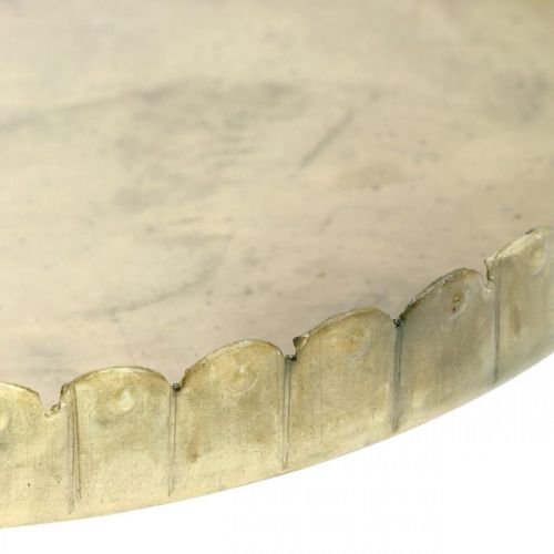 Floristik24 Kovové taniere na zdobenie, stolová dekorácia, podnos na sviečky okrúhly zlatý starožitný vzhľad Ø7,5/10/12/15/18cm V2cm sada 5ks