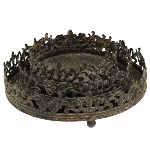 Floristik24 Podnos starožitný kovový Ø16/20/25cm 3ks