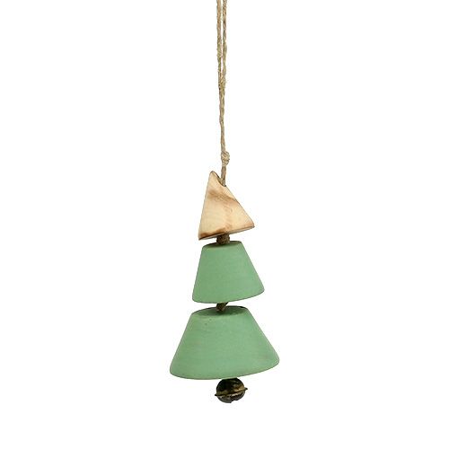 Ozdoby na vianočný stromček, vianočný stromček na zavesenie, Vianočný zelený/prírodný H10cm L24cm 4ks