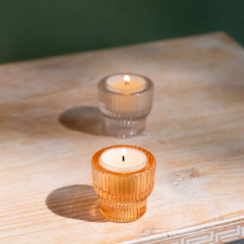 položky Sklenená sviečka na čajovú sviečku tónované sklo Ø5,5cm V5cm 2ks