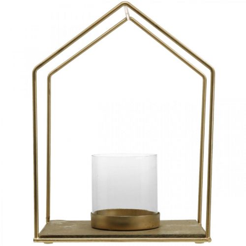 položky Domček s lampášom kovový svietnik na čajovú sviečku stolová dekorácia 26×20×35cm