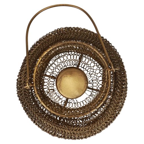 Floristik24 Stojan na čajovú sviečku kovový mosadzný upcycling záhradný lampáš Ø18cm