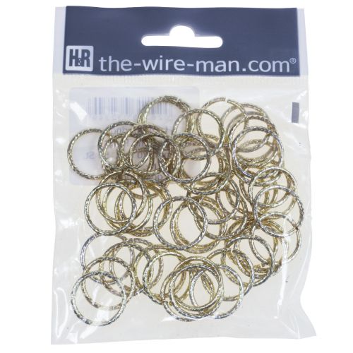 Floristik24 Dekorácia na stôl svadobné obrúčky ozdobné obrúčky zlaté Ø2cm 50 kusov