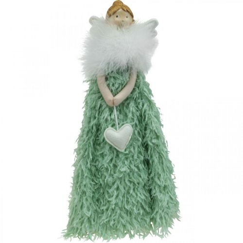 Floristik24 Zarážka vianočný anjel anjel postava zelená V38cm