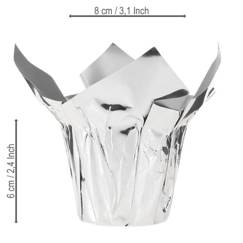 položky Kvetináč strieborný lesklý darčekové balenie Ø5,5cm V6cm 8 ks