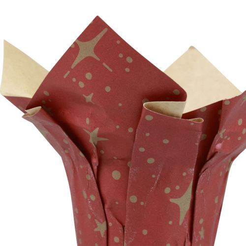 položky Kvetináčový papier hviezdičky červená/antracitová/prírodná Ø12cm V12cm 9 kusov