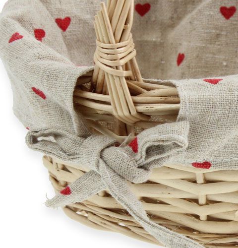 Floristik24 Oválny prútený kôš s látkovou vložkou 15,5 cm