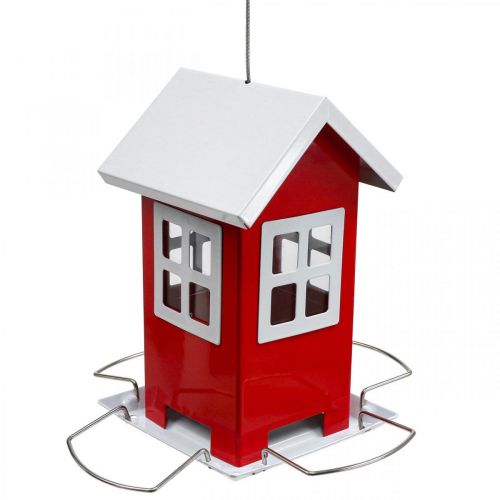 položky Kŕmidlo pre vtáčikov Červeno-biele kovové kŕmidlo pre vtáčiky H19cm