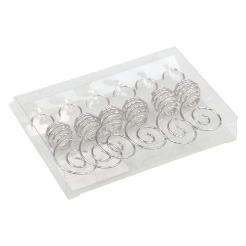 Floristik24 Vianočný vešiak na gule, vešiak na gule strieborný 7cm 6ks