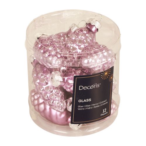 Floristik24 Vianočné šišky sklenené fialové sklenené šišky Vianočné 6,5cm 10 ks