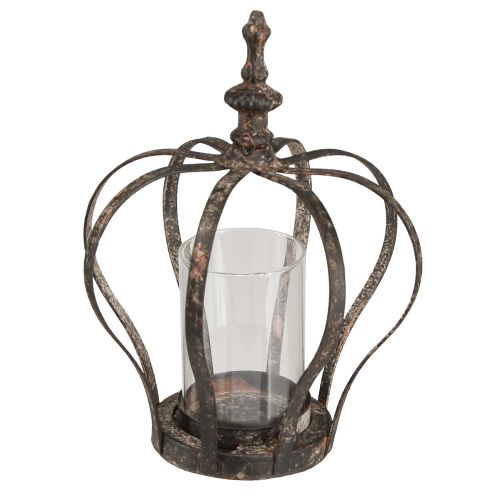 položky Koruna lampáš hnedá hrdza so sviečkou Ø14cm H18cm