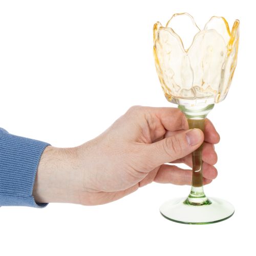 položky Držiak na čajové sviečky Tulipán, kvetinový motív, dekorácia pre romantickú atmosféru a elegantné prostredie, 20 cm