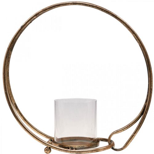 položky Lampáš kovový svietnik zlaté sklo Ø33cm