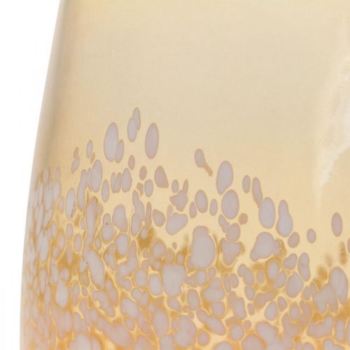 položky Lampáš sklenený svietnik na čajovú sviečku sklenená dekorácia hnedobiela Ø10cm